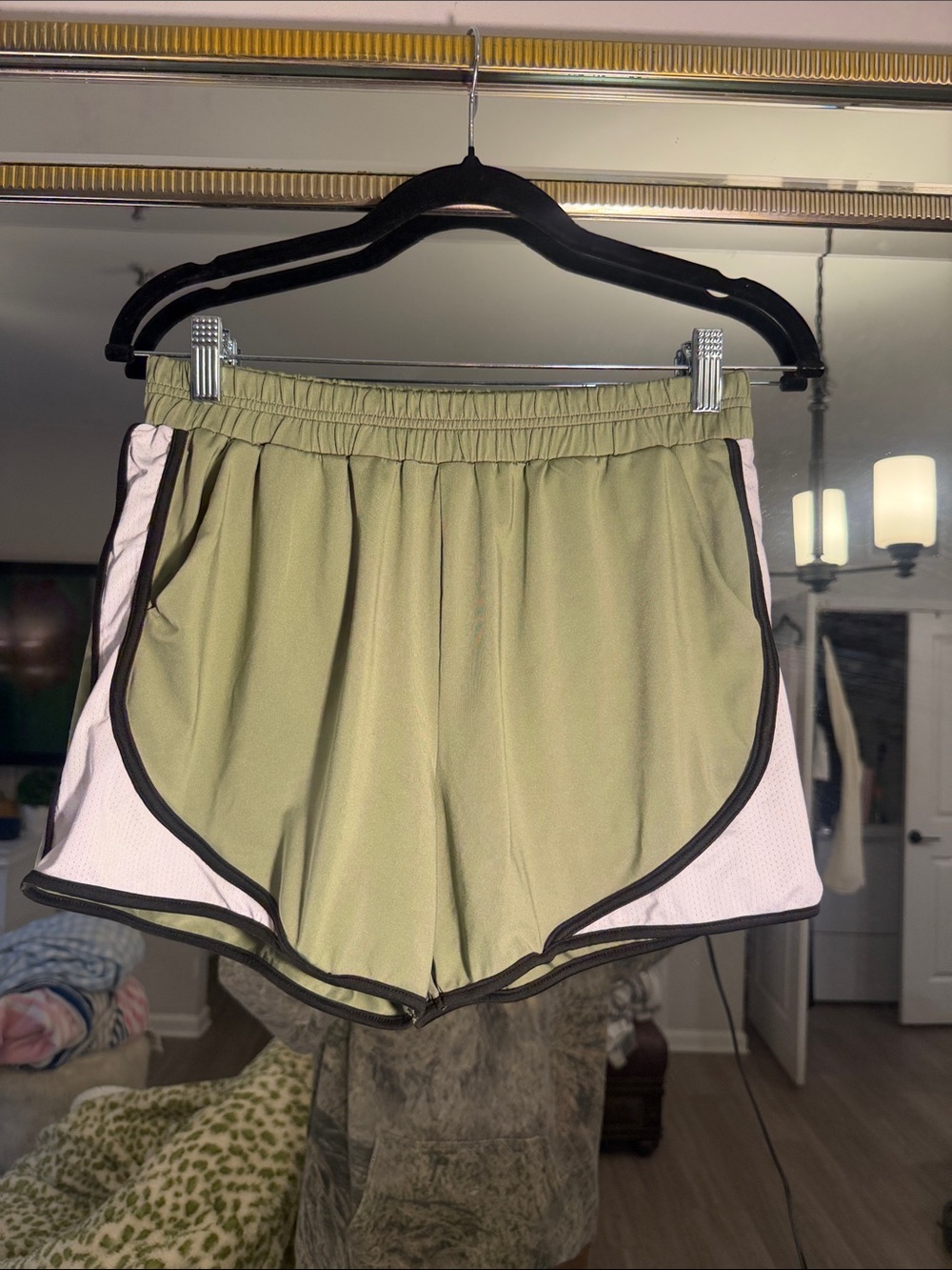 Lined Atheltic shorts size M- Green
